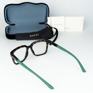 BRAND NEW Gucci GG1738O 003 Havana Green Demo Unisex Square Eyeglasses GG 1738O